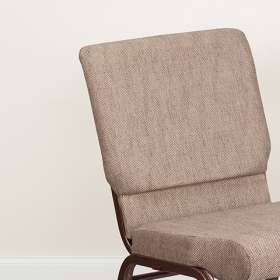 Beige Fabric Church Chair