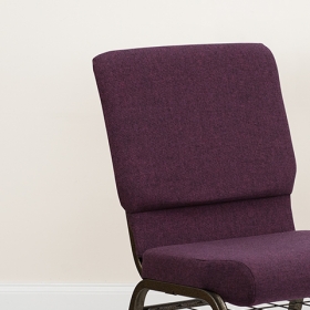 Plum Fabric Church Chair