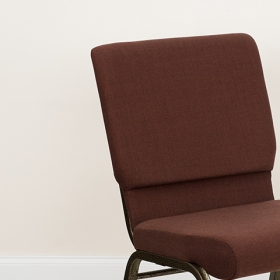 Brown Fabric Church Chair