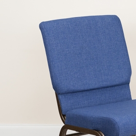 Blue Fabric Church Chair