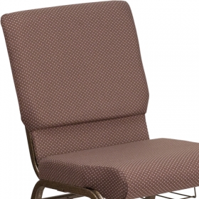 Brown Dot Fabric Church Chair