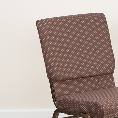 Brown Dot Fabric Church Chair