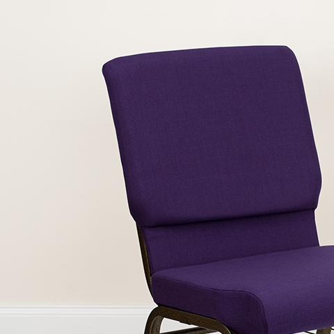 Purple Fabric Church Chair