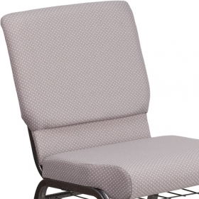 Gray Dot Fabric Church Chair