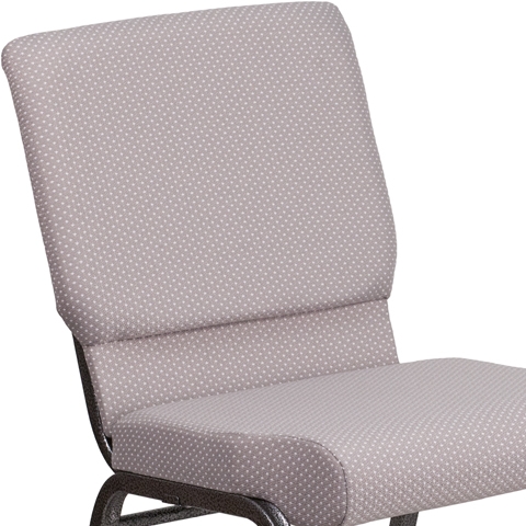 Gray Dot Fabric Church Chair