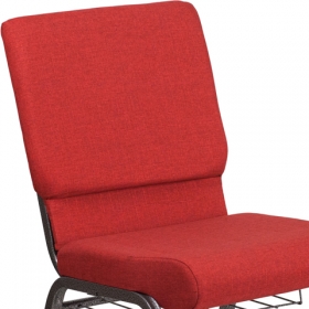 Red Fabric Church Chair