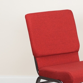 Red Fabric Church Chair