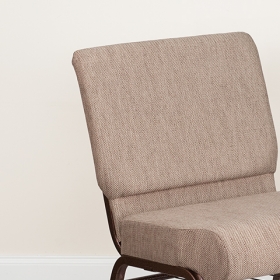 Beige Fabric Church Chair