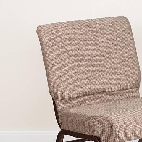 Beige Fabric Church Chair