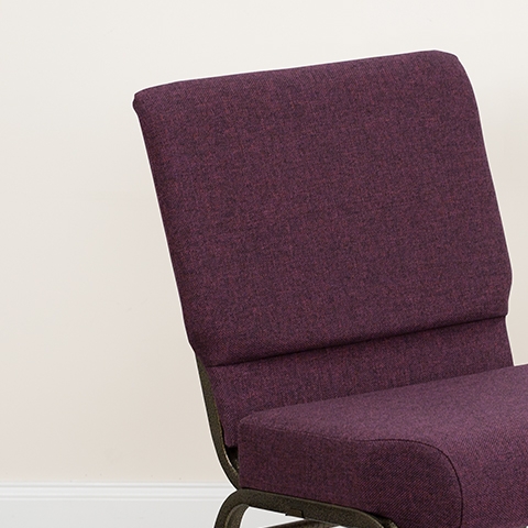 Plum Fabric Church Chair