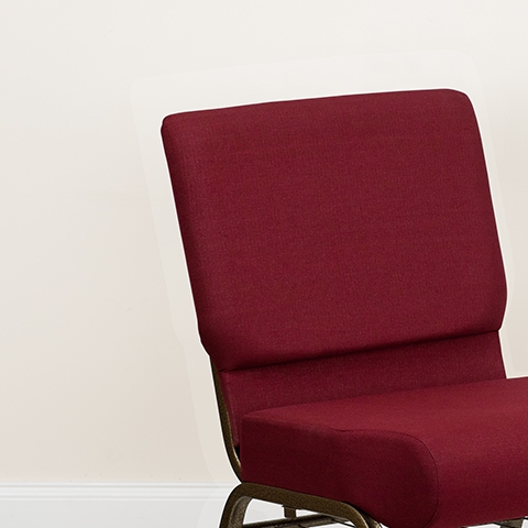 Burgundy Fabric Church Chair