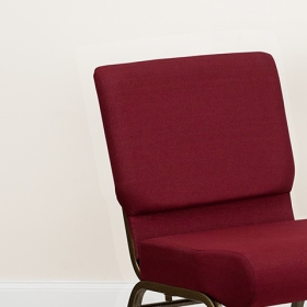 Burgundy Fabric Church Chair