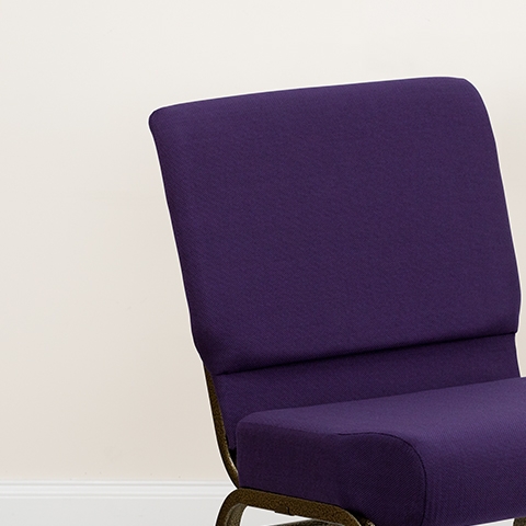 Purple Fabric Church Chair