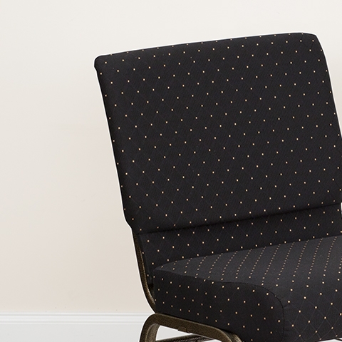 Black Dot Fabric Church Chair