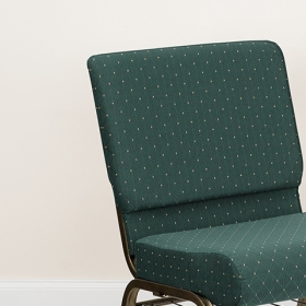 Green Dot Fabric Church Chair