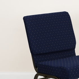 Blue Dot Fabric Church Chair