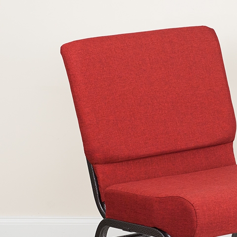 Crimson Fabric Church Chair