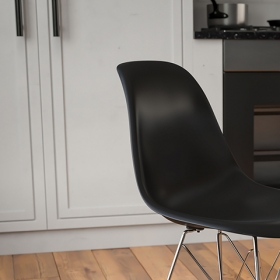 Black Plastic/Chrome Chair