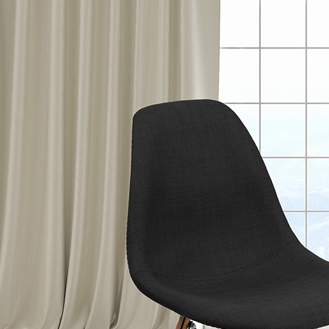 Black Fabric/Wood Chair