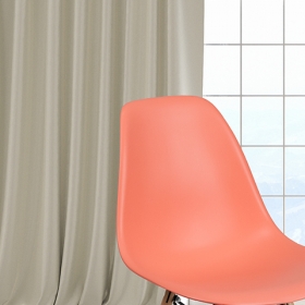 Peach Plastic/Wood Chair