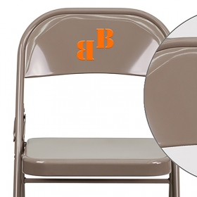VYL Beige Metal Folding Chair