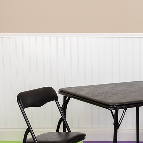 Kids Black Folding Table Set