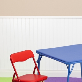 Kids Blue Folding Table Set