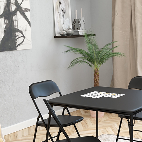 Black Folding Card Table