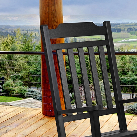 Black Wood Rocking Chair