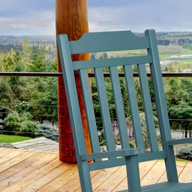 Teal Wood Rocking Chair