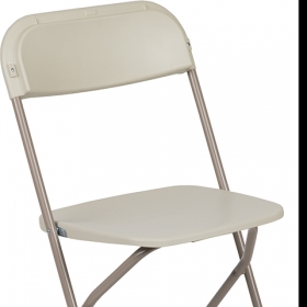 Beige Plastic Folding Chair