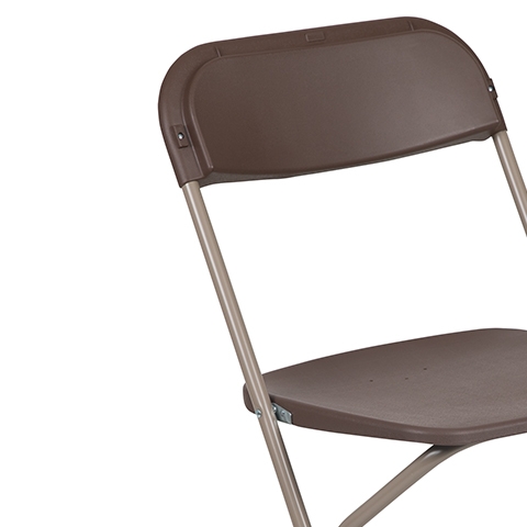 Brown Plastic Folding Chair