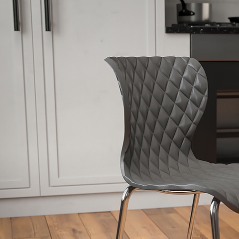 Gray Plastic Stack Chair
