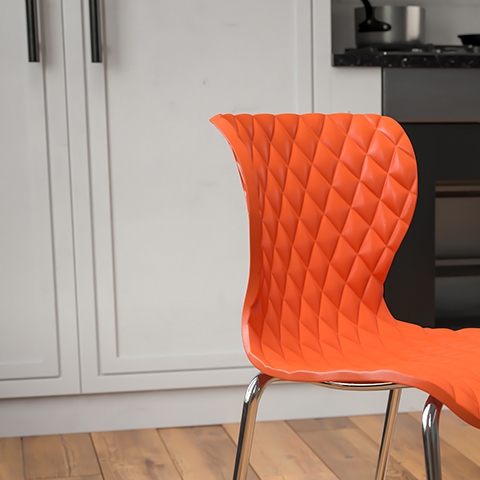 Orange Plastic Stack Chair