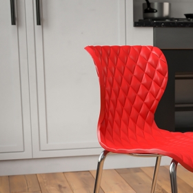 Red Plastic Stack Chair