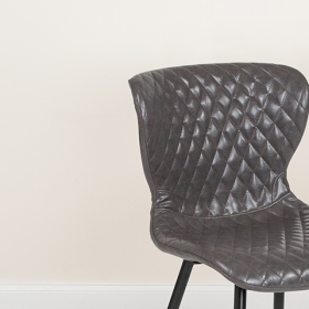Gray Vinyl Accent Chair