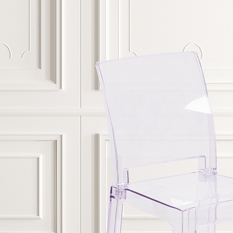 Clear Square Back Ghost Chair