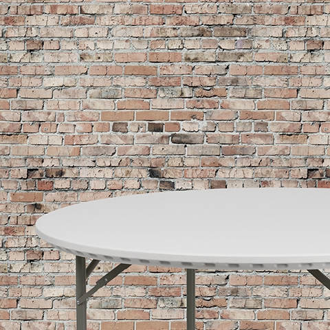 60RD White Plastic Fold Table