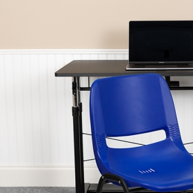 Navy Stack Chair-Black Frame