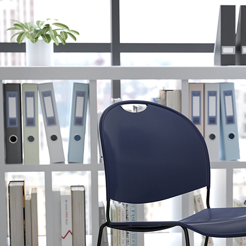 Navy Plastic Stack Chair