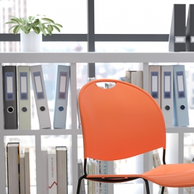 Orange Plastic Stack Chair