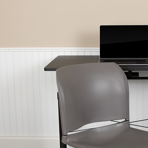 Gray Plastic Stack Chair
