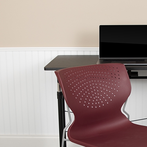 Burgundy Plastic Stack Chair