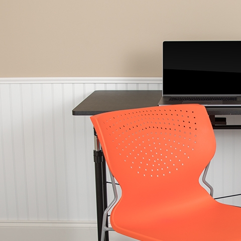 Orange Plastic Stack Chair