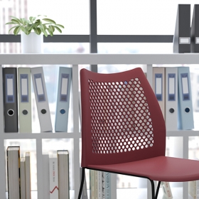 Burgundy Plastic Stack Chair