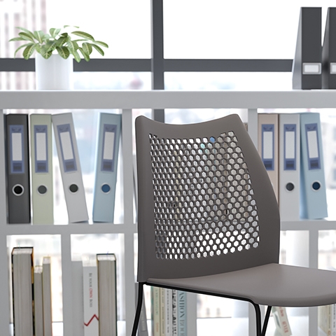 Gray Plastic Stack Chair