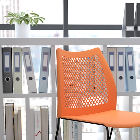 Orange Plastic Stack Chair