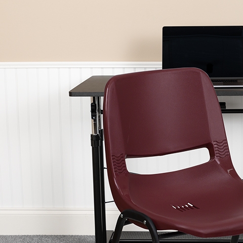 Burgundy Plastic Stack Chair