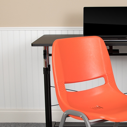 Orange Shell Stack Chair