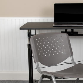 Gray Plastic Stack Chair